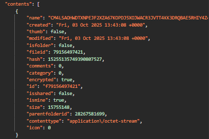 pCloud Crypto encrypted filename comparison